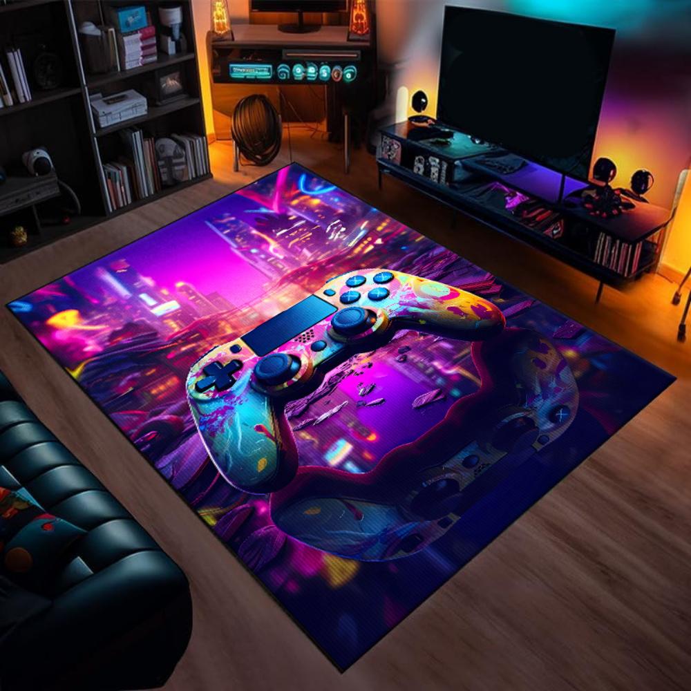 

Vibrant Video Game Controller Pattern Carpet, Bedroom and Living Room Decor Rug Game Player Home Decor Entrance Door Mat Dorm 40x60cm