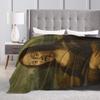 Warm Blanket Travel Car Funny Tongue Out Mona Lisa Throw Blanket Graphic Bedspread For Bedroom