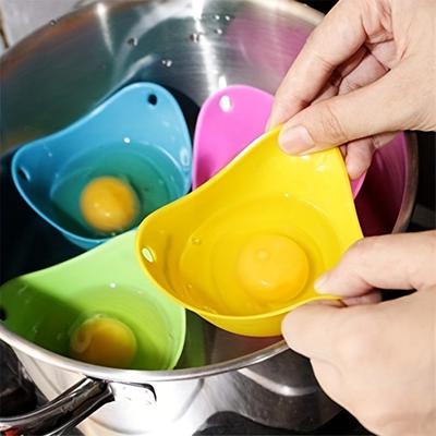 1pc/4pcs Food Grade Silicone Omelette Maker with Base, Egg Poacher, Steamer, and Creative Cake Mold
