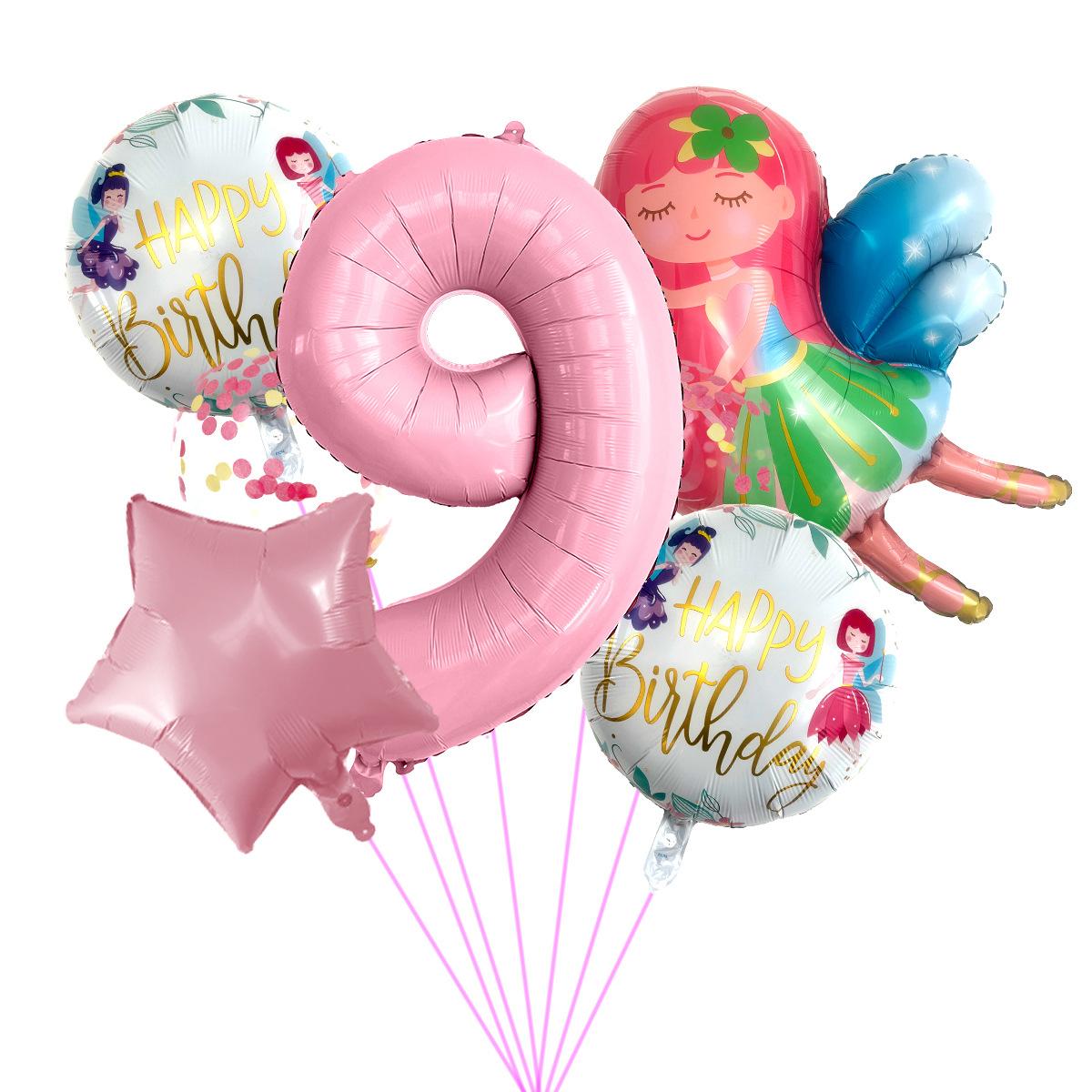 

Little Fairy Aluminum Film Balloon Set Baby Birthday Party Decoration Proposal Birthday Decoration Little Fairy Set 9