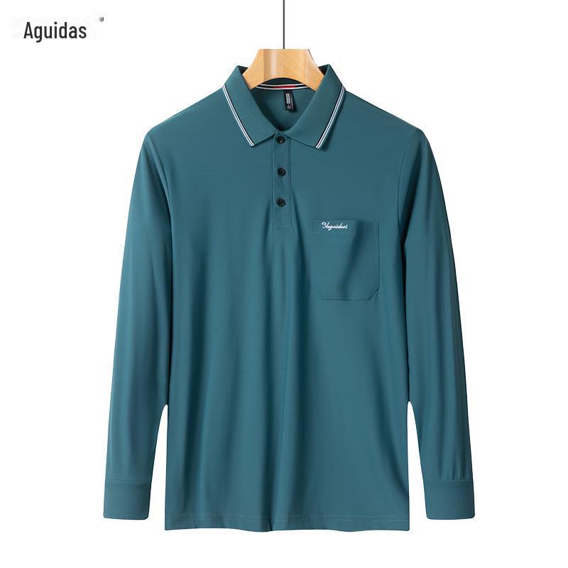 

Мужское быстросохнущее поло из ледяного шелка с длинными рукавами для пап и дедушек XL 130-150 Jin