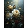 Butterflies Roses Wildflower Meadow Poster Canvas  Print Wall Art  Moody Gothic for Living Room Home Decor Cuadros