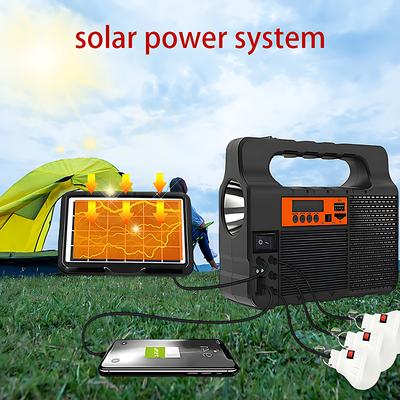 Luz ao ar livre 1 holofote solar sistema de geração de energia de armazenamento de energia Painel de luz LED Fonte de alimentação portátil Acampamento ao ar livre
