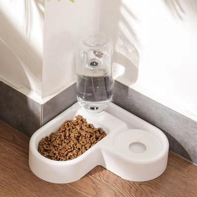 Gamelle pour animaux de compagnie, gamelle double peu encombrante, bec verseur anti-humidité à remplissage automatique, convient aux petits chiens et chats