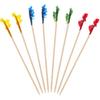 [400 Pcs] Fancy Toothpicks for Appetizers - 2.5 Inch Wood Frill Toothpicks Wodden Picks for Cocktail, Fruit, Club Sandwiches, Party Supplies