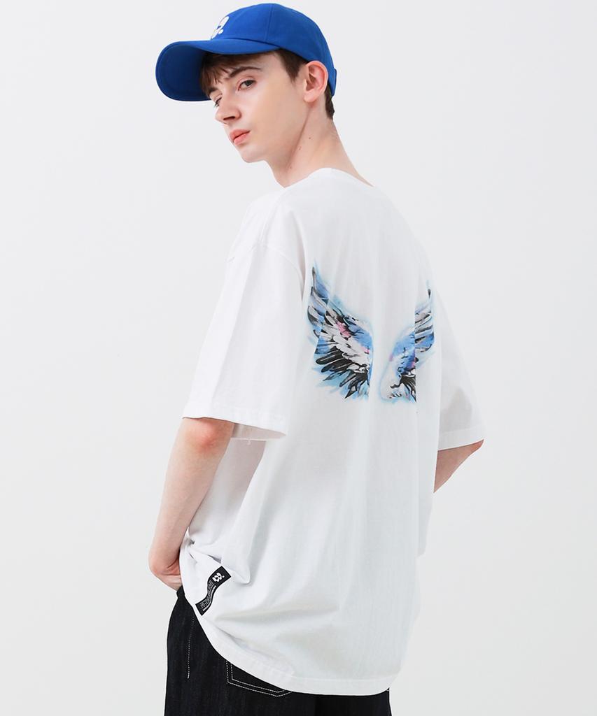 WHEN YOU MOVE Wing Graphic Logo Short Sleeve T-Shirt White