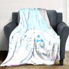 1pc Cinnamoroll Name Blanket Lightweight Flannel Throw for Sofa Bed Travel Camping Livingroom Office Couch Chair