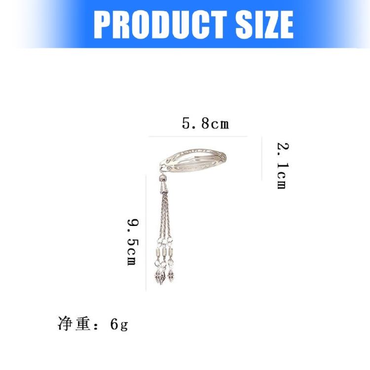 Artistics Hollow Oval Hairpin Swinging Tassels Accent Sturdy Metal Hair Clip Chinese Cultural Styles Hair Accessory