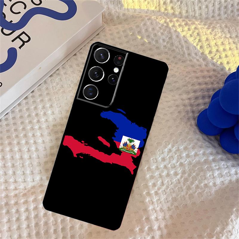 Haiti Haitian Flag Phone Case For Samsung Galaxy S25 Ultra S9 S10 S20 S22 S21 S23 Plus S24 FE Portector Cover