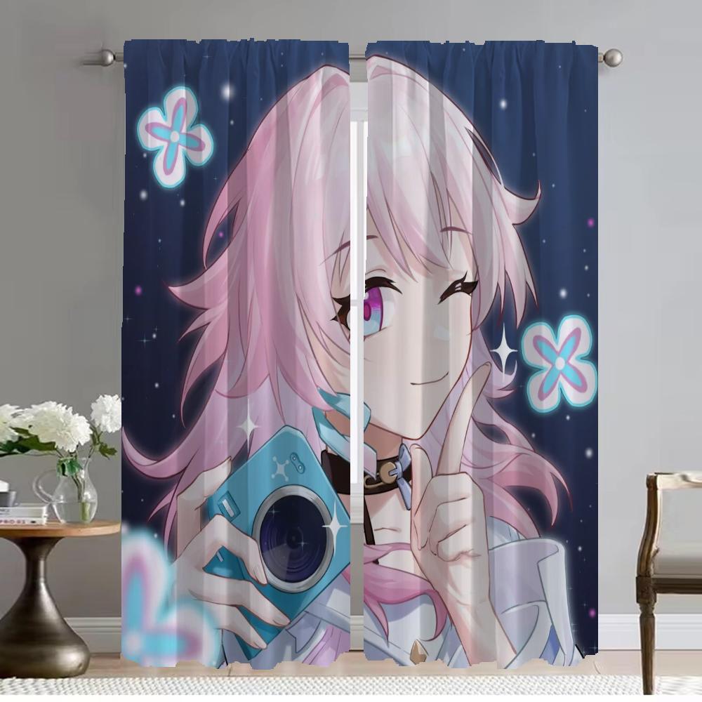 

Honkai Star Rail противомоскитные шторы для камеры тюль для спальни шторы детская комната украшение на Хэллоуин разделительная штора W50xH70cmx2pcs-CL