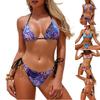 Costum de baie bikini sexy cu imprimeu leopard pentru femei, pentru plajă, două piese