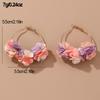 Korean Petal Pendant Earrings for Women Vintage  Petal Personality Earrings Daily Wear Jewelry