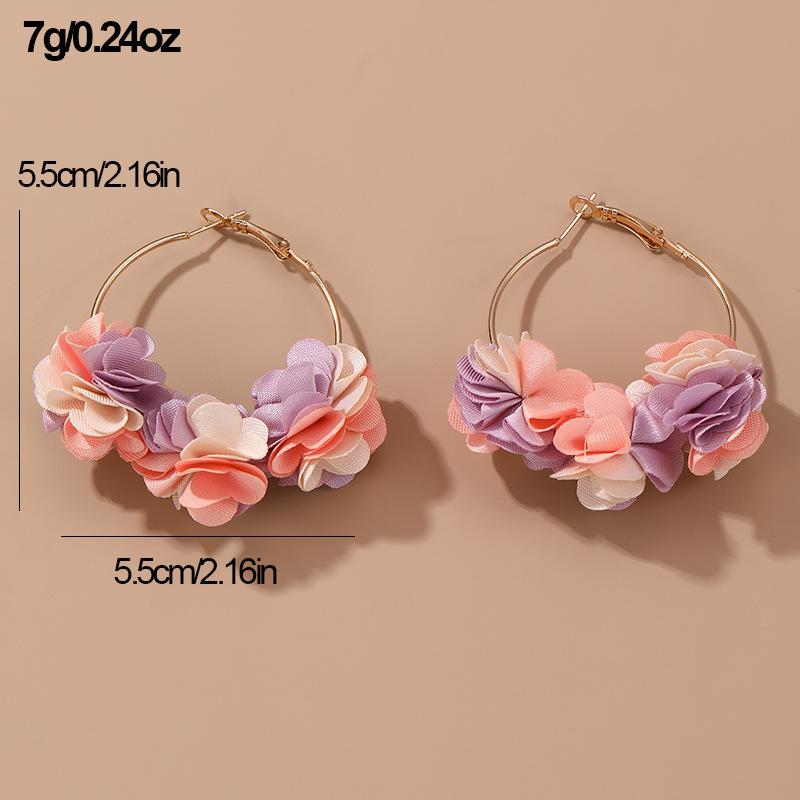 Korean Petal Pendant Earrings for Women Vintage Petal Personality Earrings Daily Wear Jewelry