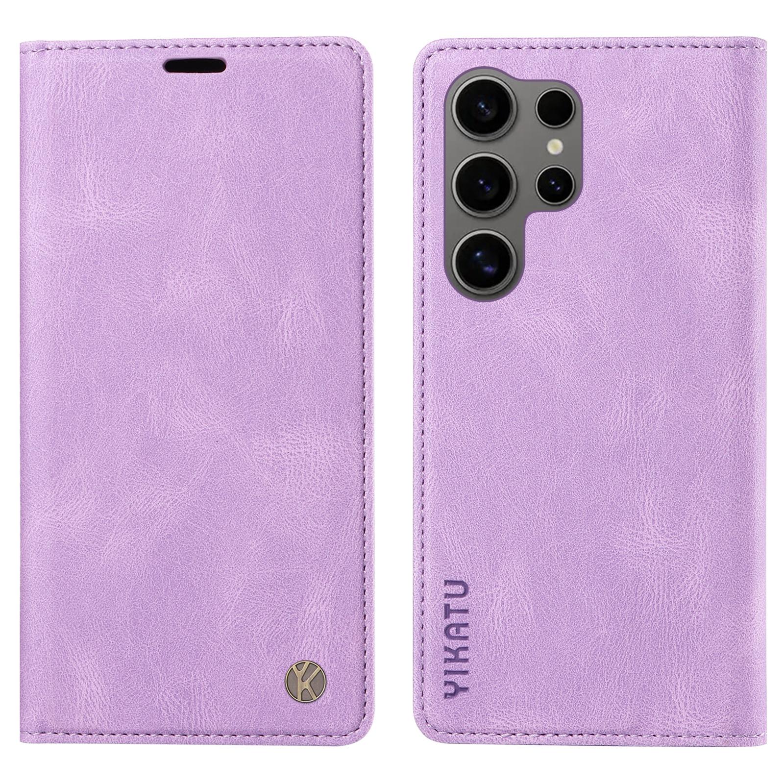 

YIKATU YK-004 For Samsung Galaxy S25 Ultra Case Leather Skin-Touch Phone Cover Magnetic Auto-Absorbed G