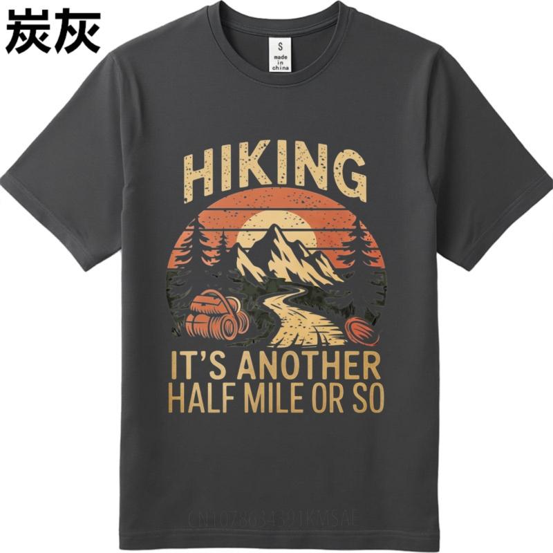Printed For Men Crew Neck T Shirt Brand Hiking Mountain Sunset Trail Backpack Nature Adventure Hike Hiphop Boys Tee Shirt