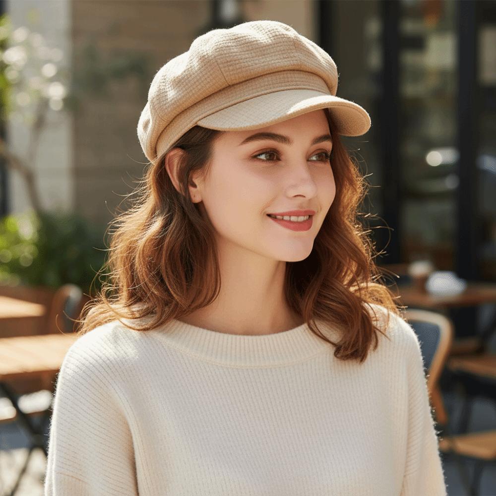 Winter Accessories Newsboy Hat Octagonal Buckets Hat High-rise Style Women Berets  Female Wear
