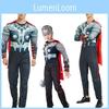 Costume da Supereroe Muscoloso di Thor Avengers Endgame con Squisita Fattura Per Ragazzi Adulti