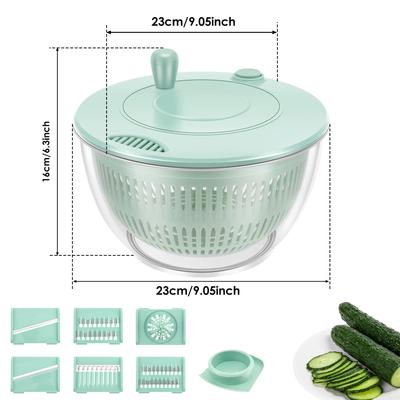 Vegetables Salad Spinner Vegetables Fruit Wash Basket Multifunc Dehydration Basket with Slicer Kitchen Gadget Salad Mixing Bowl