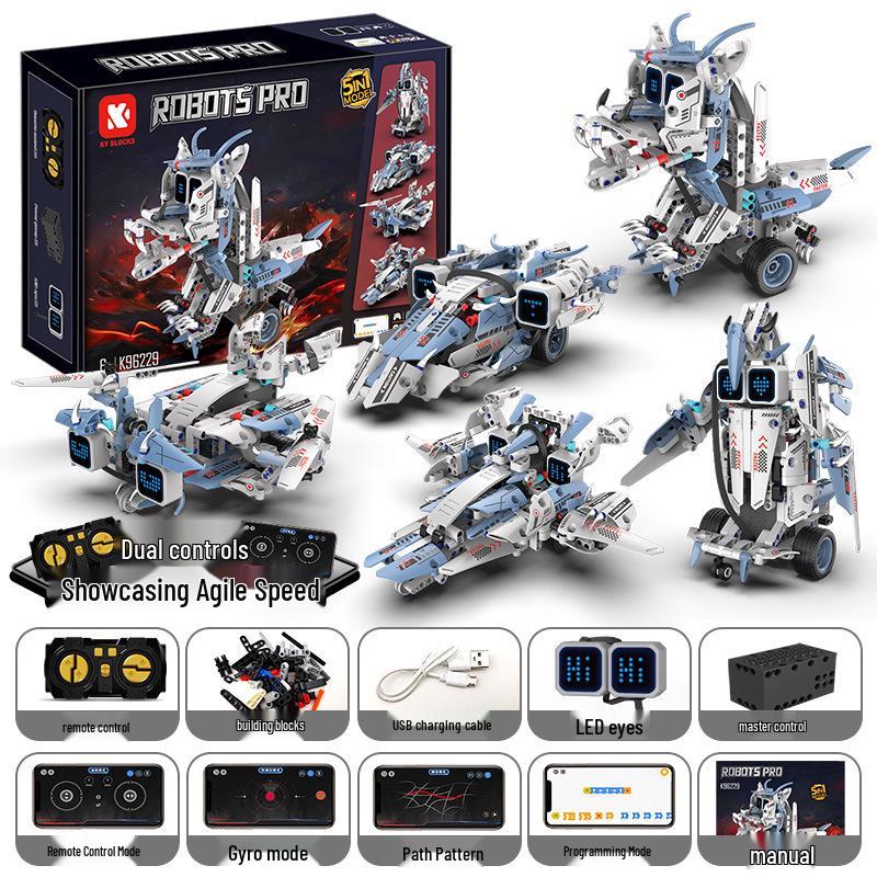 Electric Remote-Control Programming Robot Toy - Compatible with LEGO for Kids' Birthday Gift