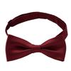 Ogier Bow Silk Solid Made In Wine Red Tie, 100% Satin, Color, Japan, Formal, Wedding, Reception, After-Party, Party, Casual,
