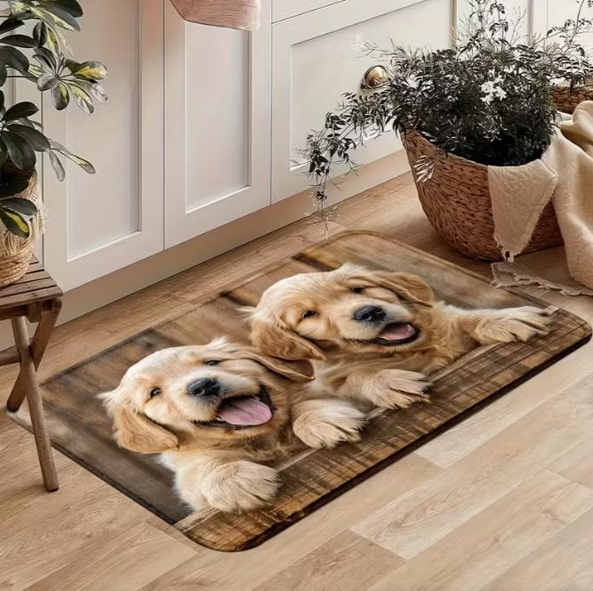 Fußmatte mit Golden Retriever-Motiv, maschinenwaschbar für Innen-Eingangsteppich und Heimdekorationsteppiche