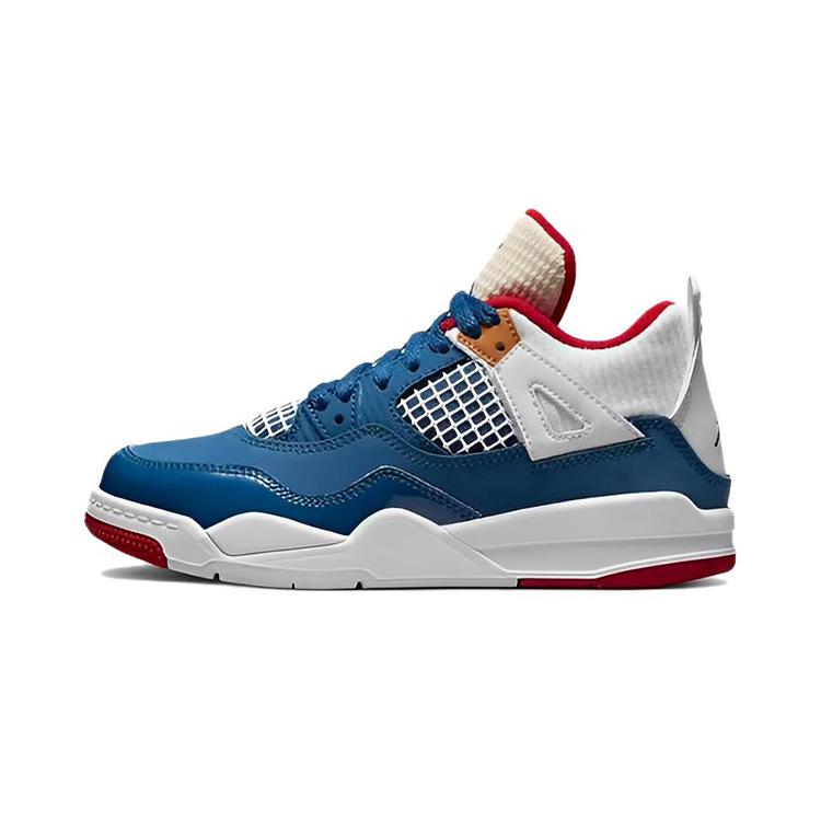 Air Jordan 4 Retro PreSchool 'Messy Room' (Unisex) French Blue / White / Gym Red / Pearl White / Chutney / Altitude Green Kids' Basketball Shoes