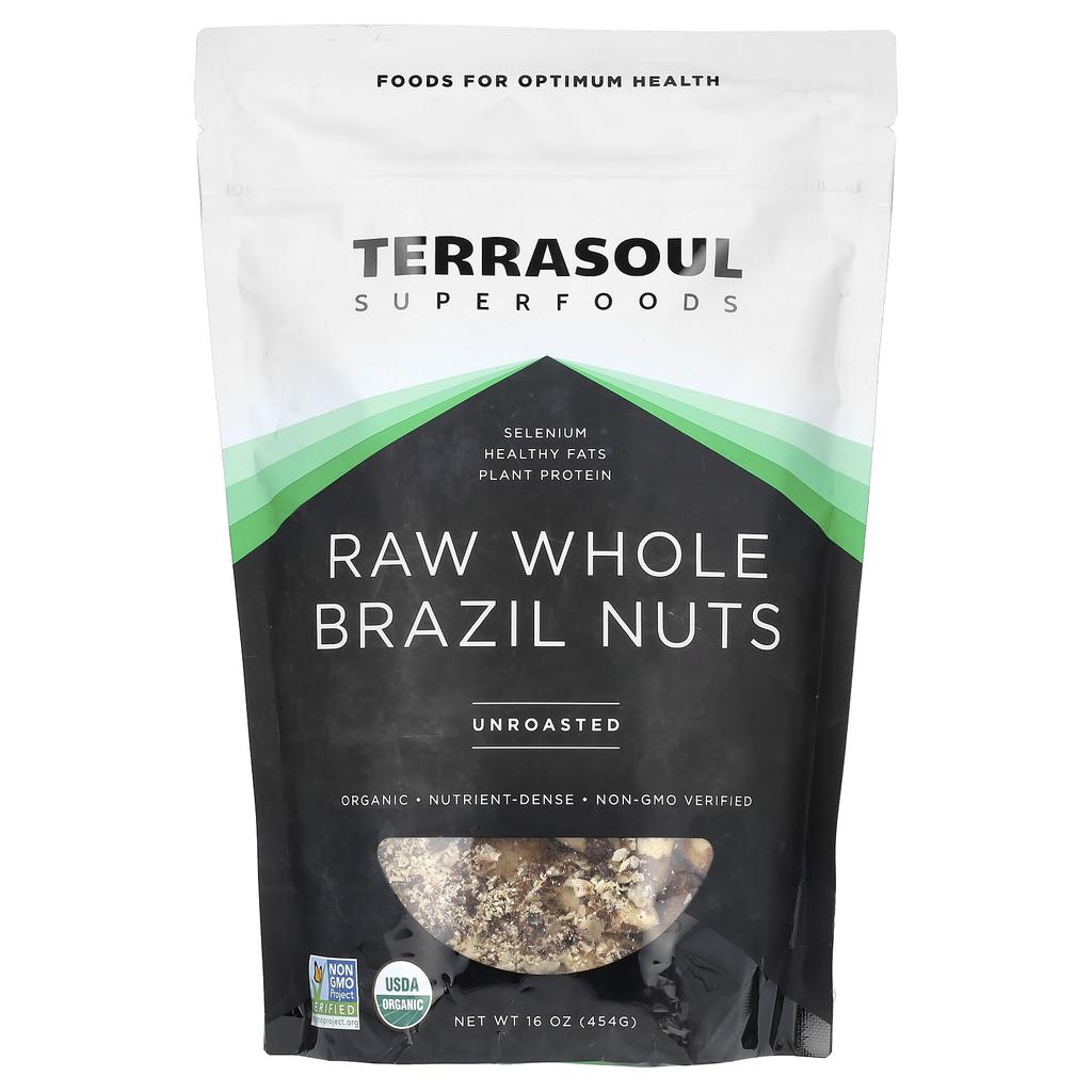 Terrasoul Superfoods Raw Whole Brazil Nuts, Unroasted, 16 Oz (454 G)