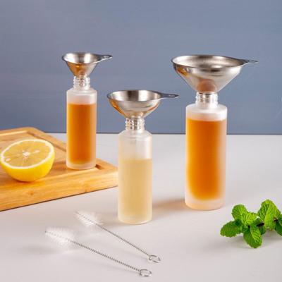 Conjunto de Funis de Cozinha de Aço Inoxidável com 3 Tamanhos com Alça Ergonômica Anel de Fixação Seguro para Lava-louças Funil para Garrafas, Especiarias, Óleo, Vinho