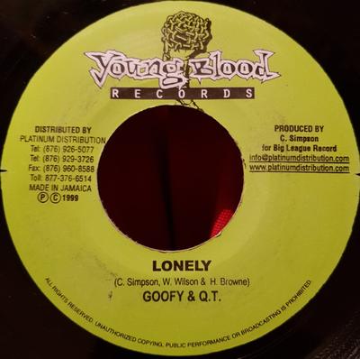 7inch Record GOOFY & QT - Lonely NONE Young Blood Rec 1999 Japan Reggae, Ska & Dub Used