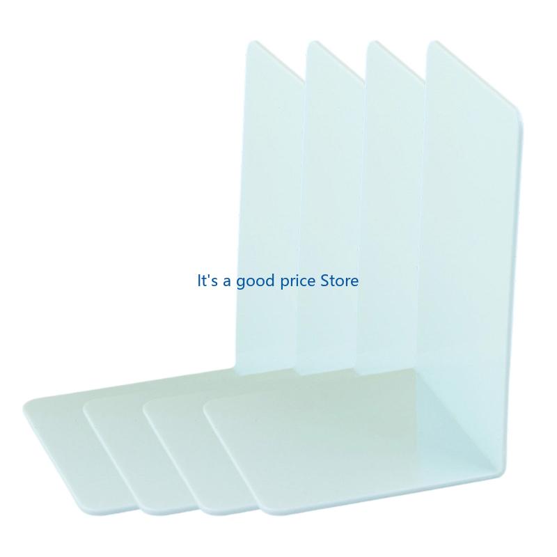4 Stück Acryl Buchstützen Buchhalter Ständer Buchstütze Buchstopper L-Form Buchstützen Schreibtischorganizer für Bücher Zeitschriften