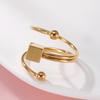 1pc of Square Open Geometric Curved Single Ring, Retro Elegant Style Suitable for Women'S Daily Wear, Parties, Vacations Or Gifts