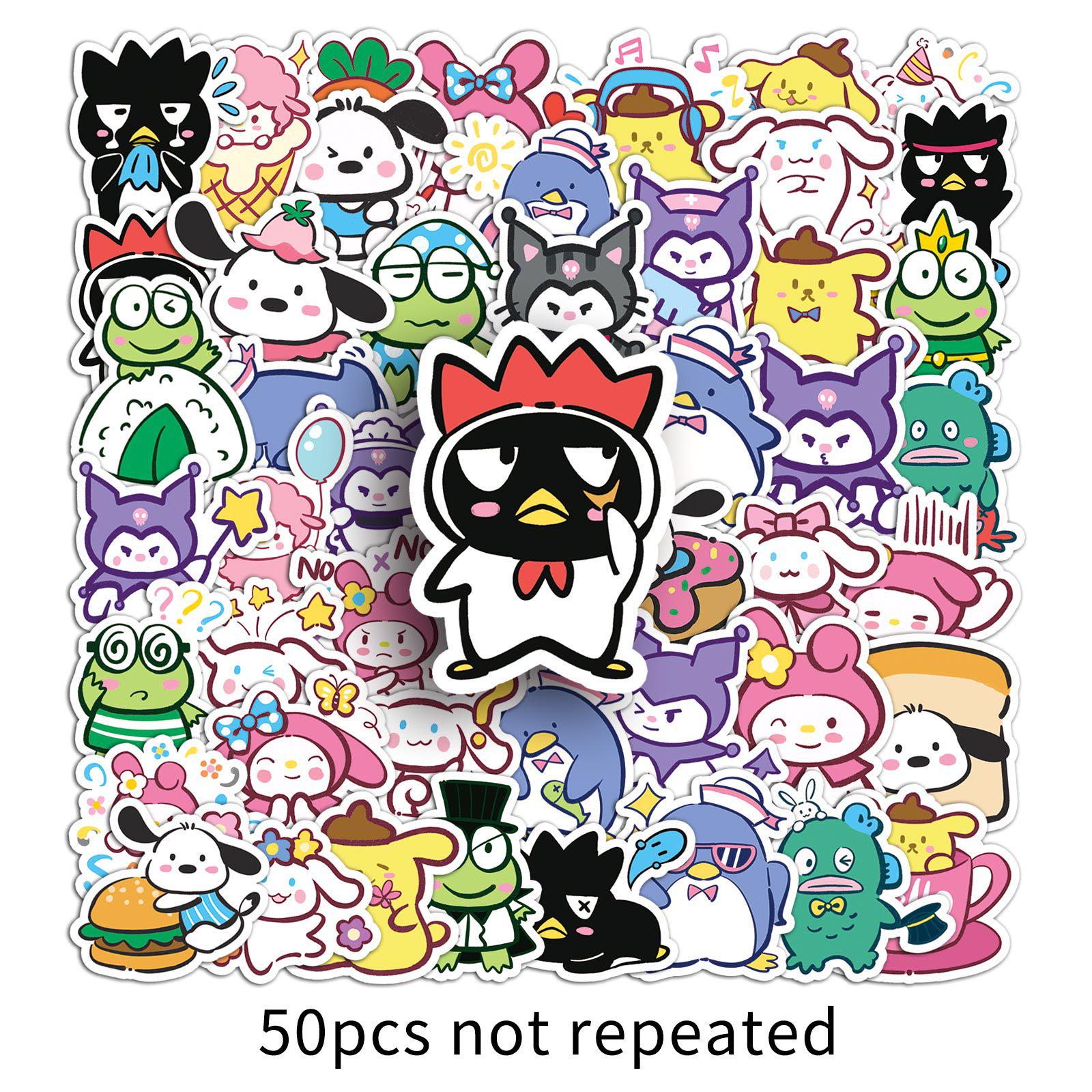 50 Cute Hand-Drawn Sanrio Pompompurin Stickers for Decorative Stationery & Resin-Coated Projects