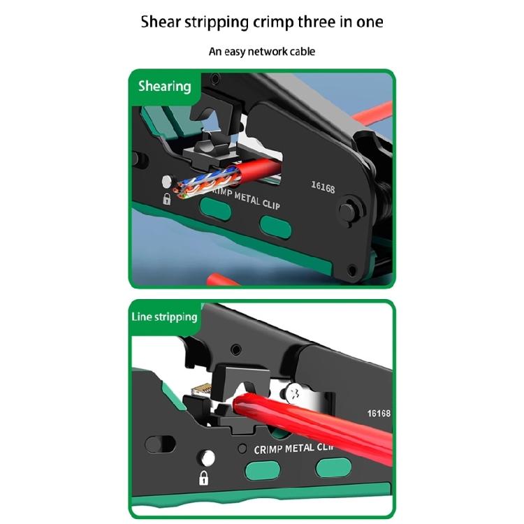 Heavy Duty Networking Cable Crimper Wire Crimping Tool Rj45 Rj11 Wire Stripper Comfortable Grip, Efficient Cutting