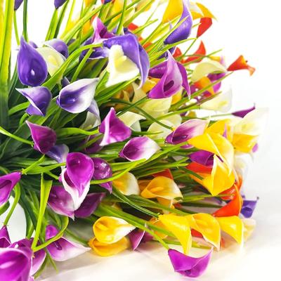 Künstlicher Calla-Lilien Blumenstrauß 33cm Fake-Blumen für Innen-Heimdekoration Garten Hochzeitsdekoration Außenvasen-Ornament