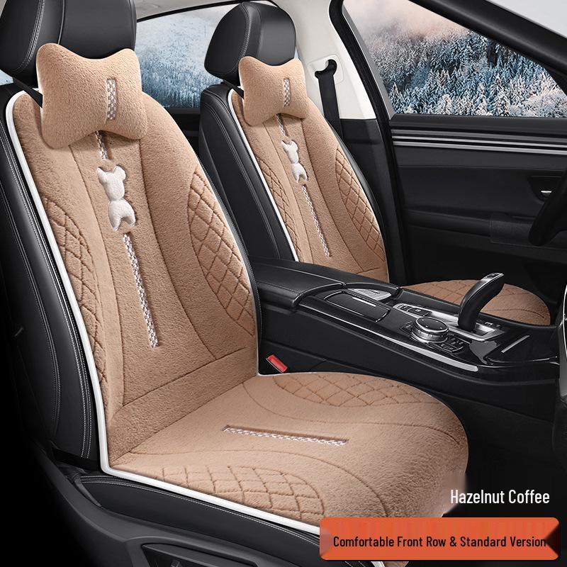 SF Rabbit Plush Heating Pad Car Seat Cushion - Bear Cartoon Winter Warmth Interior Supplies