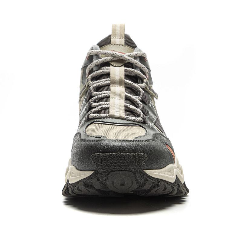Li Ning Shan Xing Fashion Trend Cushioning Rebound High Top Casual Shoes Men's Pearl White/Black AGLV169-4