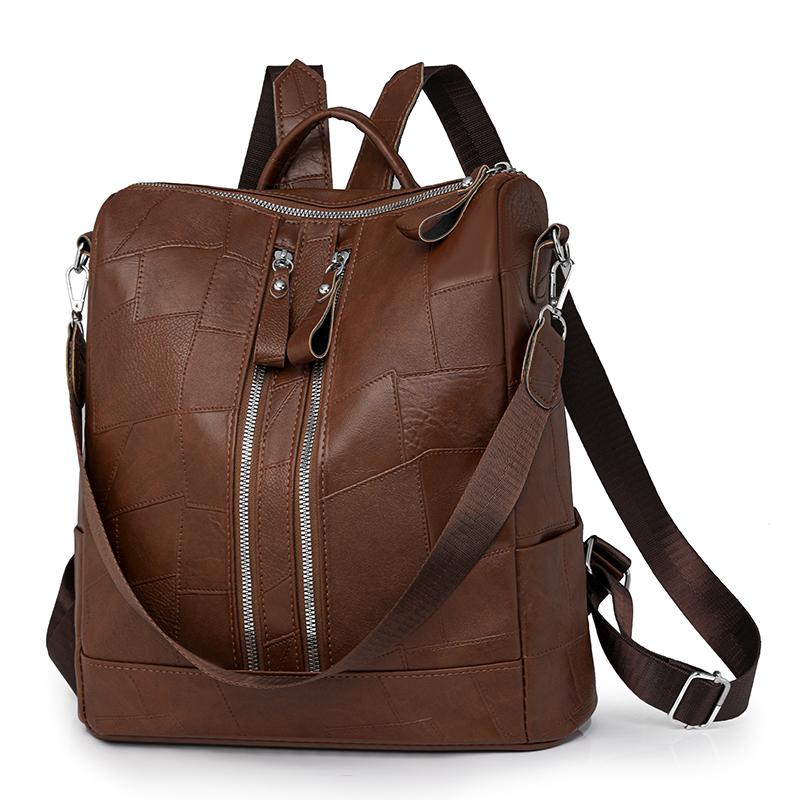 Retro Women's Backpack Large Capacity Commuter Backpack Multi-functional Foreign Portable Shoulder Bag