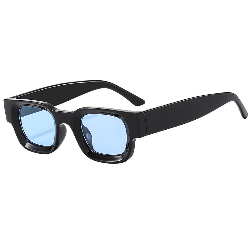 Small Sunglasses Rectangle Thick Frame Square Sun Glasses Men's Black Blue Ladies Sun Shades Uv400 Unisex Eyewears