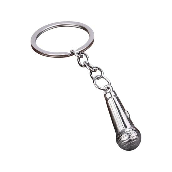 

Mini Microphone Music Keychain, Microphone Pendant Keychain, Retro Sound Pendant Keyring Charm, Microphone Music Key Chain for Singer Gift білий