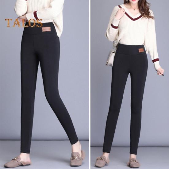 Damskie ciepłe legginsy z wysokim stanem, dopasowane, unoszące biodra, obcisłe spodnie z aksamitną podszewką, pogrubione, sportowe spodnie do jogi