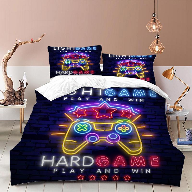 Gamer Duvet Cover For Kids,Twin Size,Teens Gaming Bedding Set For Boys And Girls,Video Games Comforter Cover,Gamepad Quilt Cover