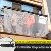 Retractable Outdoor Clothes Drying Rack with Anti-Drop Mesh Bag and Protective Quilt Net Cover