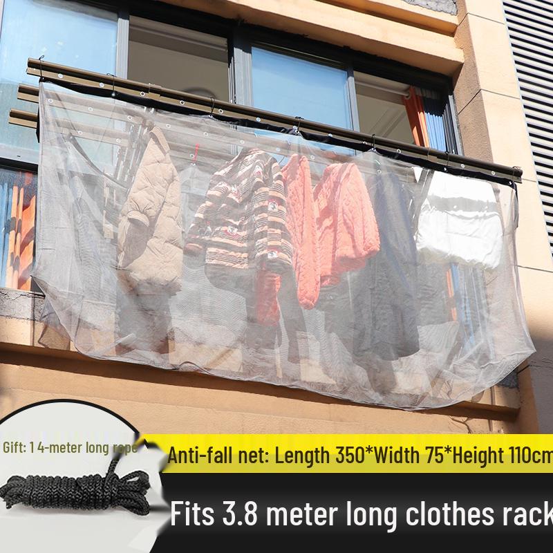 Retractable Outdoor Clothes Drying Rack with Anti-Drop Mesh Bag and Protective Quilt Net Cover