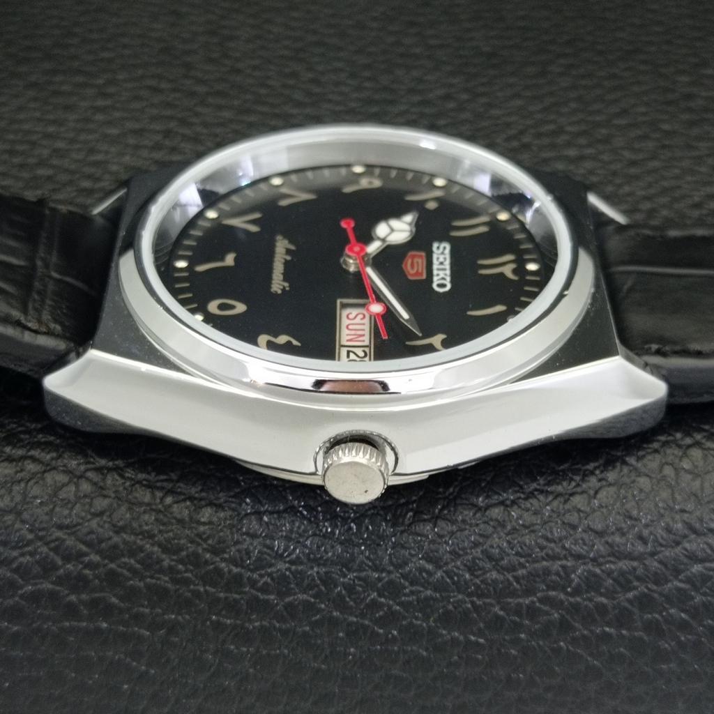 AUTOMATIC VINTAGE REFURBISHED SEIKO 5 6309A JAPAN MENS BLACK WATCH A441360-5 Sk-a441360