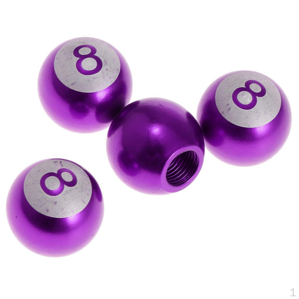 

4 PCS Car Bicycle Wheel Tire Air Valve Ball Purple