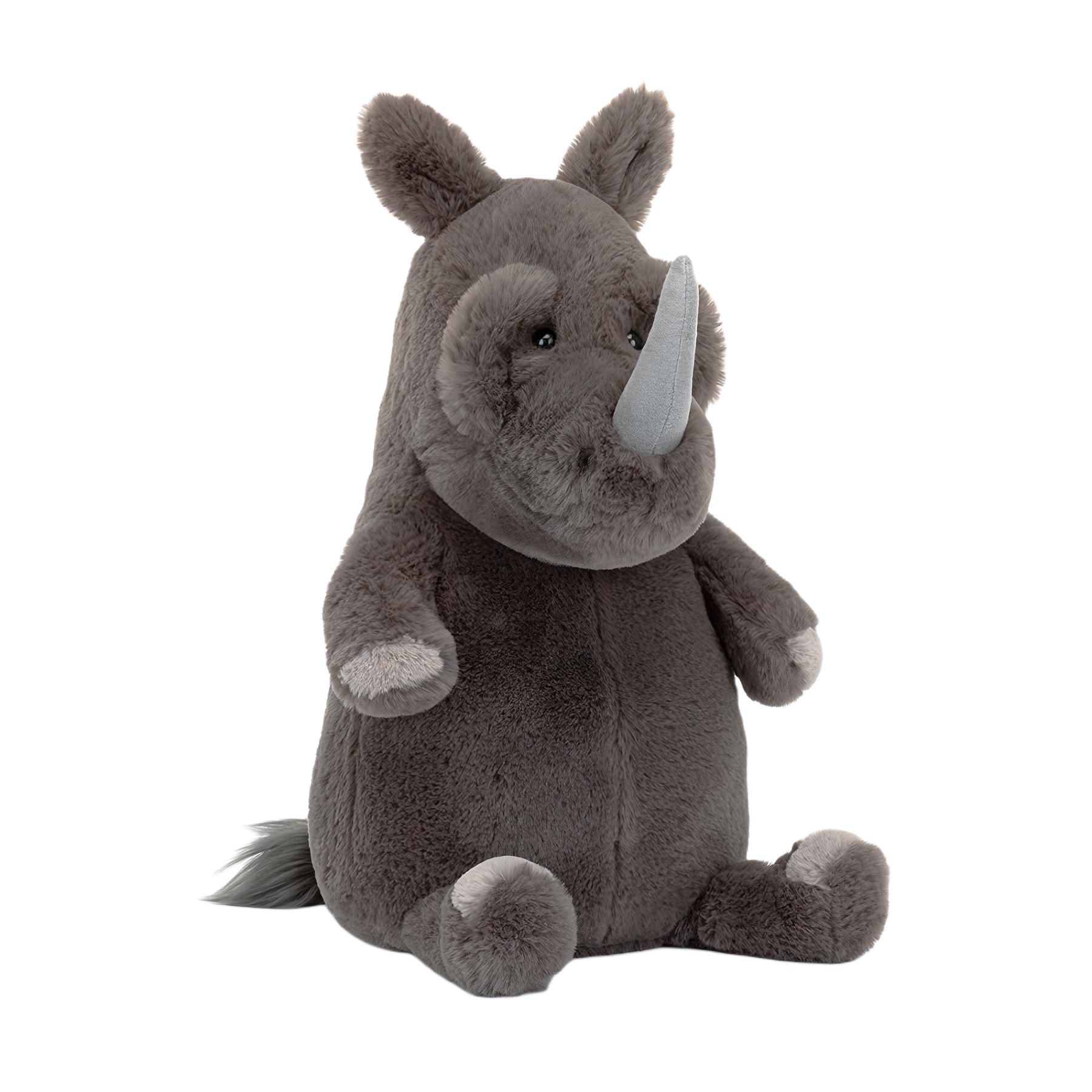 

JELLYCAT Jungle Animals Roderick Rhinoceros Black Doll Plush Figure Sitting 29cm Tall