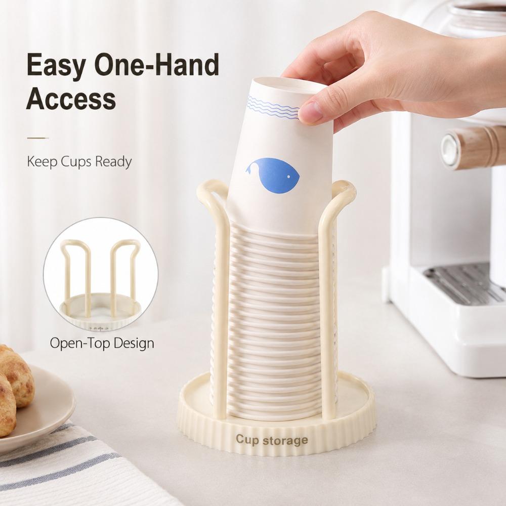 Household Paper Cup Holder Minimalist Disposable Cup Storage Rack for Desktop Coffee Milk Tea Cup Kitchen Organizer Set Pack