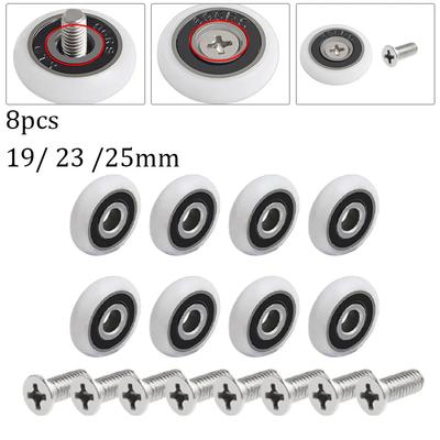 Rodas de Corrediça para Porta de Chuveiro 19mm 23mm 25mm Diâmetro da Roda Cabines Polia Corrediças para Chuveiro Fixador de Roda Roda de Polia