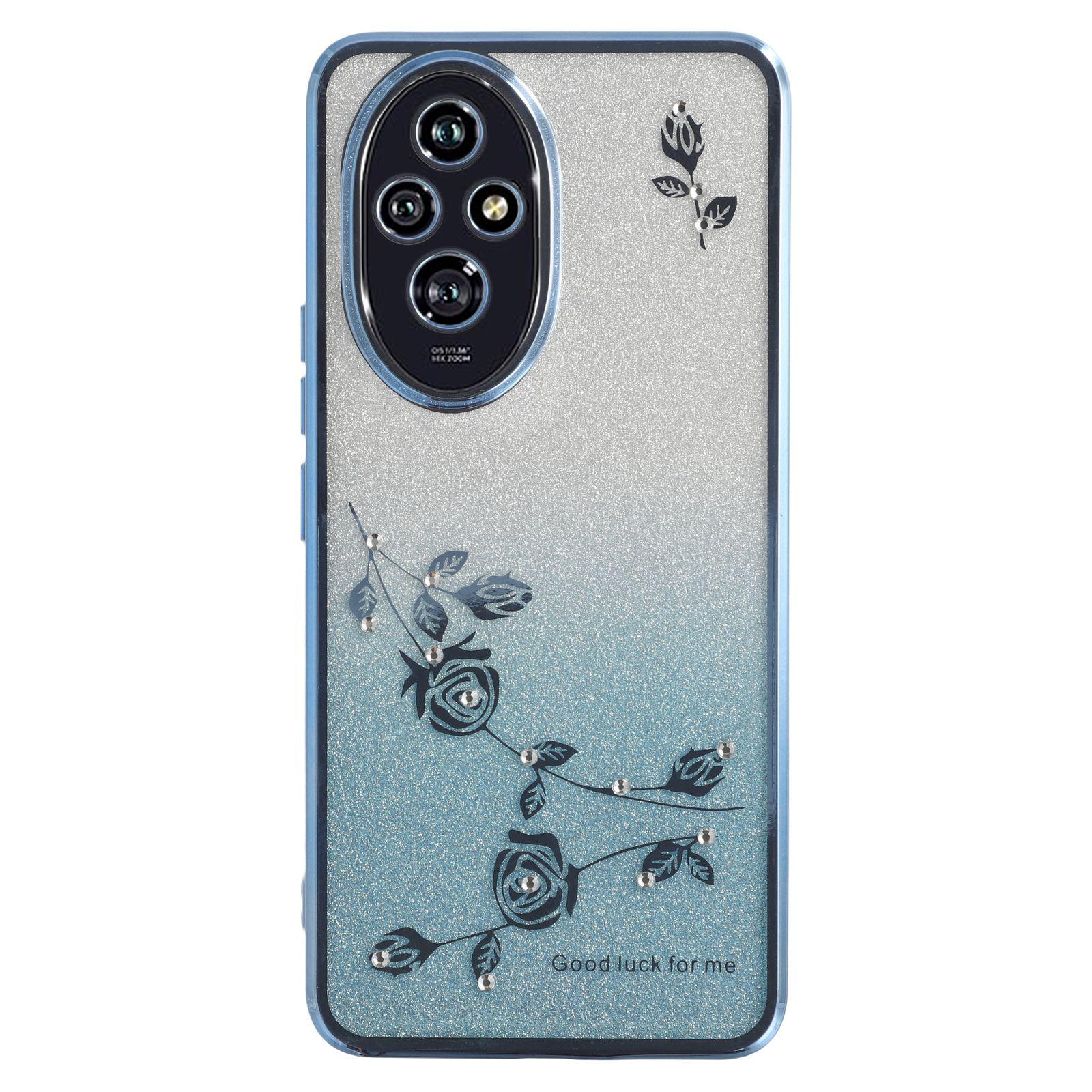 

Чохол для Honor 200 5G Квітковий TPU Гнучкий Градієнтний Чохол для Телефону Blue