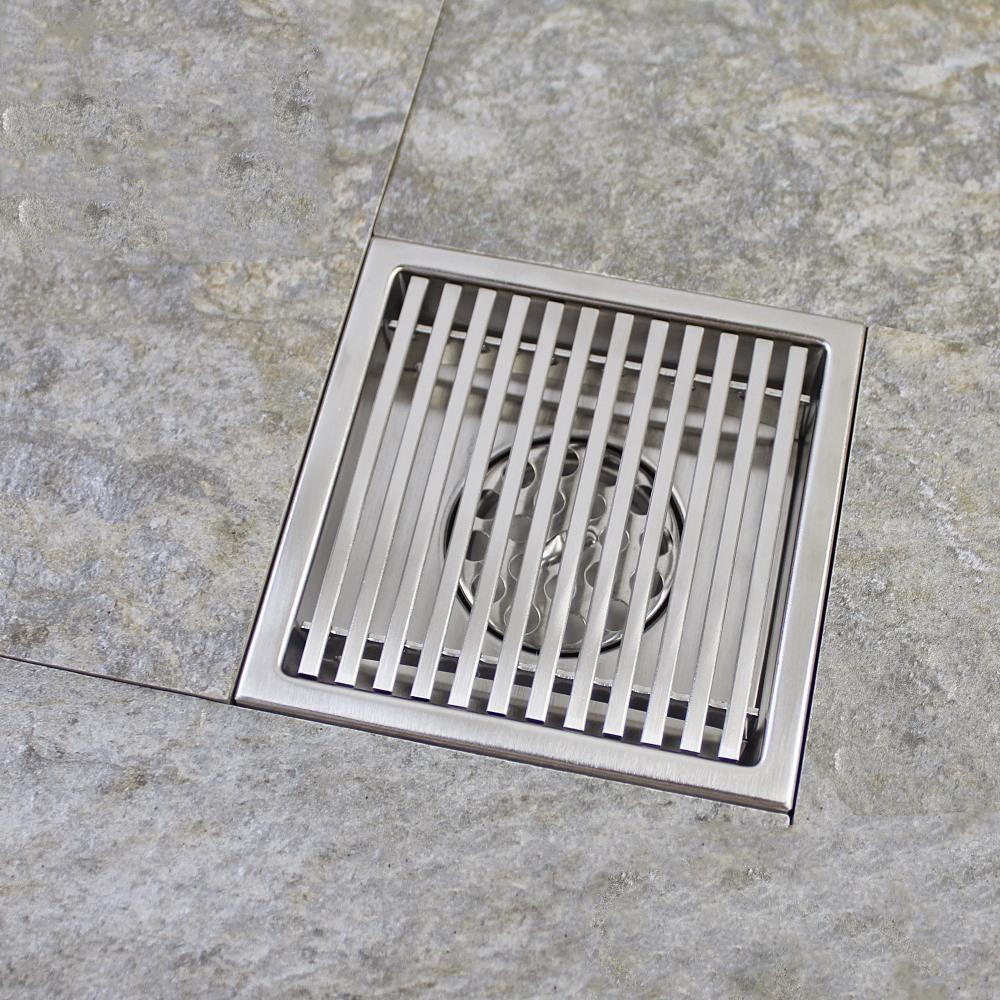Stainless Steel Floor Drain Square Shower Drainer Bathroom Drains Strainers (Silver,Stainless Steel)